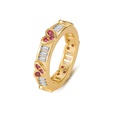 Diamond Red Corundum Heart Ring Europe and America Gold Rose Love Heart Ring Jewelrypicture13